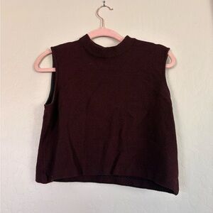 St. John Marie Gray Burgundy Black Mockneck Top